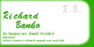 richard banko business card